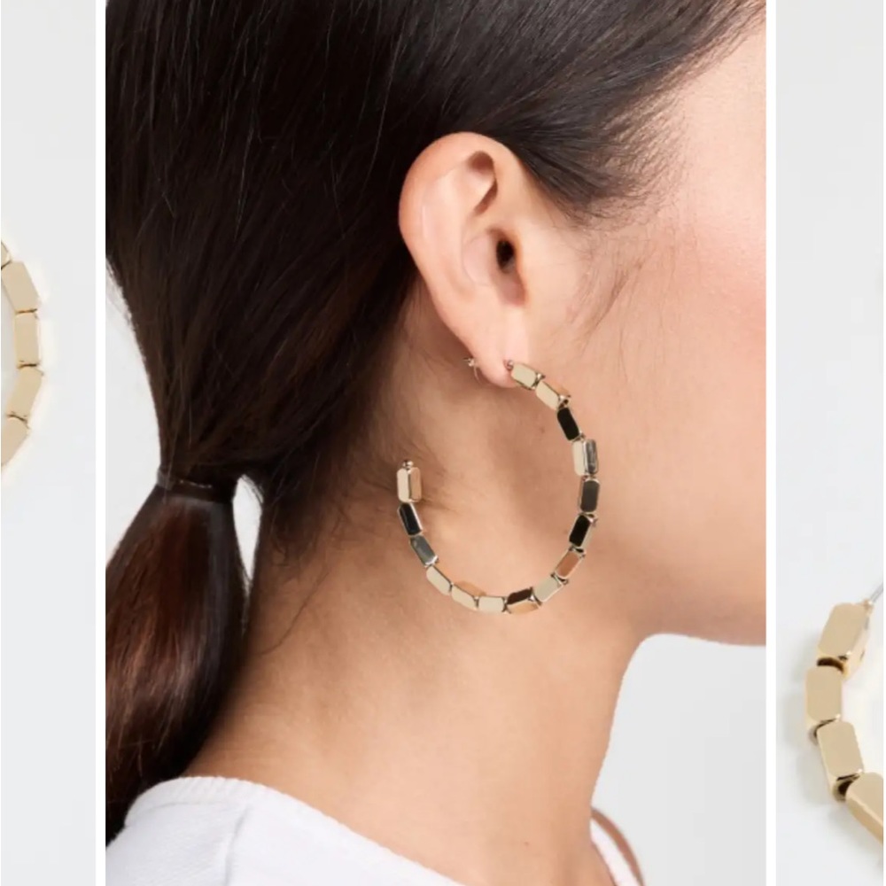 Kenneth jay lane barrel bead hoops earrings
